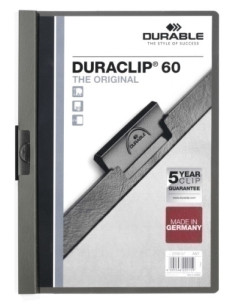 DOSIER CLIP DURACLIP PVC A4 2209 pinza METAL 60h GRIS ANTRACITA