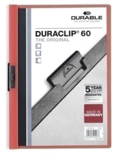DOSIER CLIP DURACLIP PVC A4 2209 pinza METAL 60h ROJO