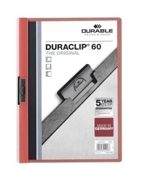 DOSIER CLIP DURACLIP PVC A4 2209 pinza METAL 60h ROJO