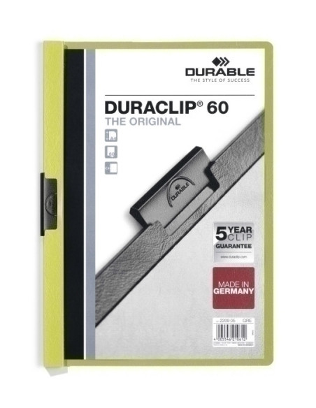 DOSIER CLIP DURACLIP PVC A4 2209 pinza METAL 60h VERDE CLARO