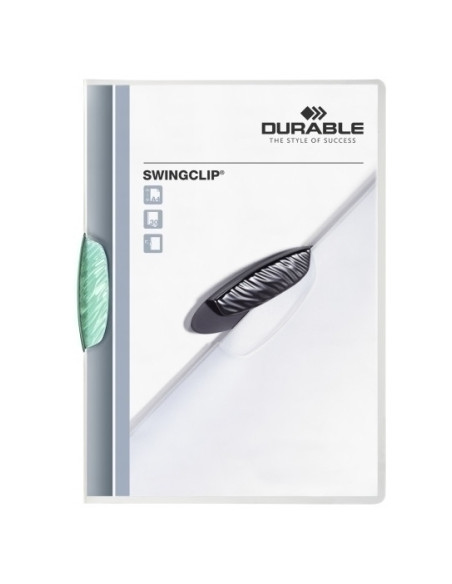 DOSIER CLIP SWINGCLIP PP A4 2260 pinza PLASTICO PIVOTTRANSL30h VERDE OSC