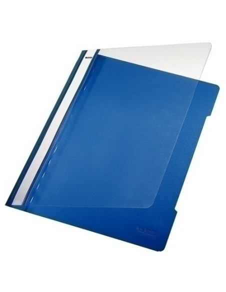 DOSIER FASTENER LEITZ PLASTICO PVC A4 con TARJETERO AZUL