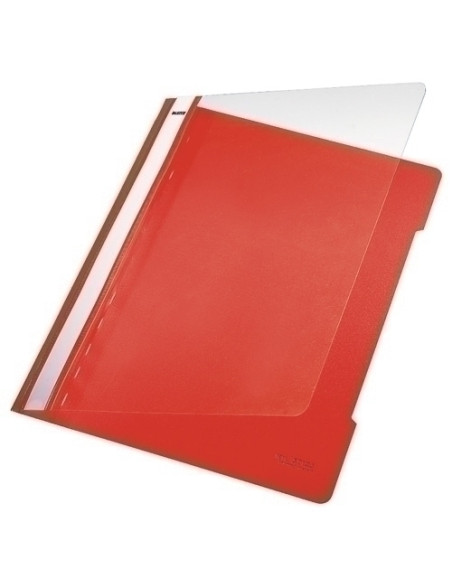 DOSIER FASTENER LEITZ PLASTICO PVC A4 con TARJETERO ROJO