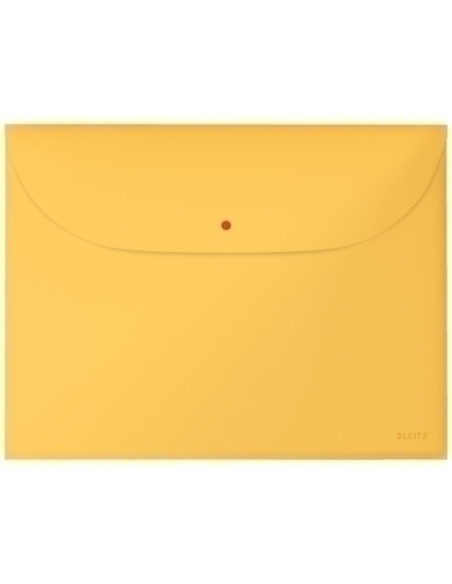 DOSIER SOBRE LEITZ COSY PP OPACO BROCHE A4 con DOS BOLSILLOS AMARILLO PACK DE 3