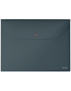 DOSIER SOBRE LEITZ COSY PP OPACO BROCHE A4 con DOS BOLSILLOS GRIS PACK DE 3