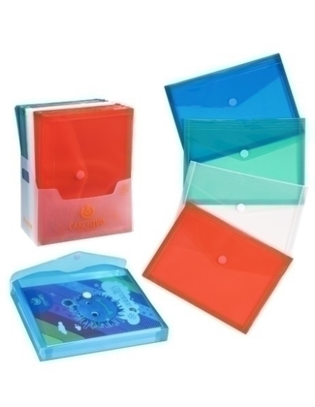 DOSIER SOBRE CARCHIVO FUELLE PP VELCRO A4 CRISTAL