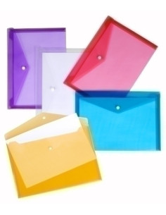 DOSIER SOBRE CARCHIVO PP VELCRO 225x125mm RECIBOS TRANSL5 colores