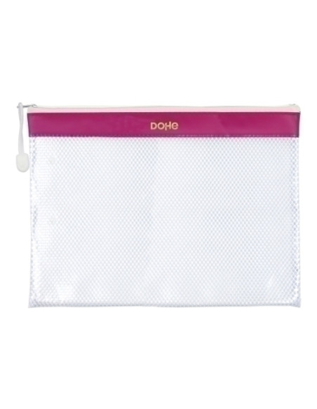 DOSIER SOBRE DOHE CREMALLERA A4 PVC ROSA