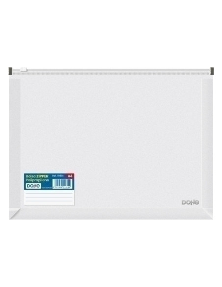 DOSIER SOBRE DOHE ZIP A4 APAISADO EXPANDIBLE PP TRANSLUCIDO