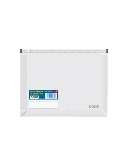 DOSIER SOBRE DOHE ZIP A5 APAISADO EXPANDIBLE PP TRANSLUCIDO