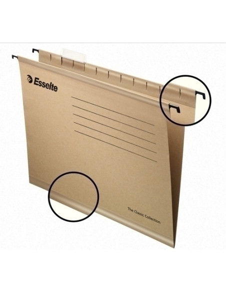 CARPETA COLGANTE ESSELTE cartvisor SUPERIOR RIG V  KRAFT 230g F PAQUETE de 50