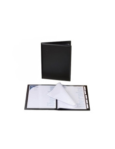CARPETA PORTAMENUS IBERPLAS PVC F 6 FUNDAS con PESTAÑAS ADHESIVAS NEGRO