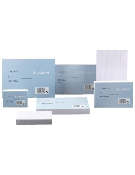 FICHAS LOAN RAYADAS  65x95mm  N1 paquete de 100