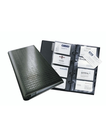TARJETERO 4 anillas DURABLE VISIFIX CENTIUM 2403 4 25 fundas y sepA-Z 200 tarjetas NEGRO