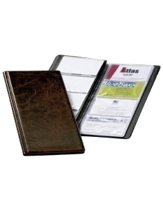 TARJETERO lomo soldado DURABLE VISIFIX 2380 115x253mm 12 fundas 96 tarjetas NEGRO