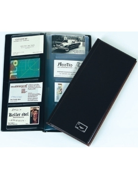 TARJETERO lomo soldado IBERPLAS 23 20 fundas 160 tarjetas LISO STANDARD AZUL