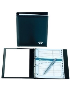 LISTIN TELEFONICO 4 anillas IBERPLAS 4 16mm A-Z 12 pestañas y RECAMBIO NIGER VERTICAL MARRON