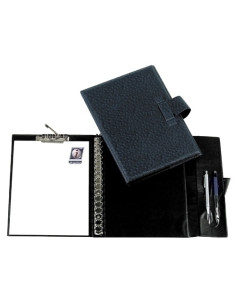 CARPETA de ANILLAS con PINZA MINICLIP SUPERIOR IBERPLAS PVC ESCOLAR F 16 an25mm con PORTABOLIGRAFO AZUL