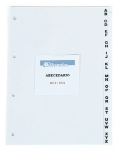 INDICE para LISTIN TELEFONICO IBERPLAS PVC ALFABETICO 12 pestañas 4 taladros