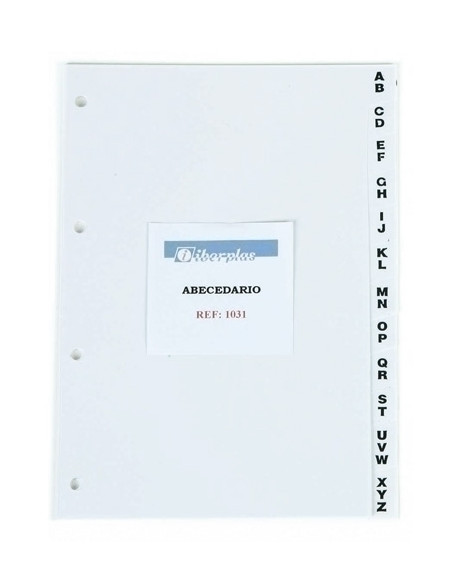 INDICE para LISTIN TELEFONICO IBERPLAS PVC ALFABETICO 12 pestañas 4 taladros