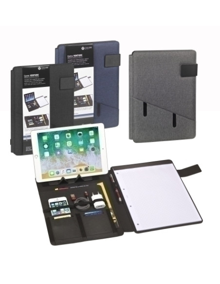 CARPETA de CONGRESOS CARCHIVO VENTURE A4 con MULTI BOLSILLO BLOC y ATRIL TABLET AZUL