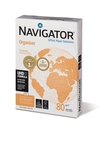 PAPEL A4 NAVIGATOR  80g 500h 4 TALADROS ORGANIZER