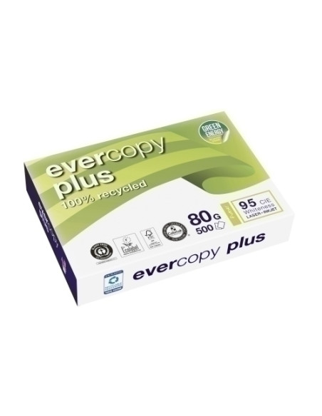 PAPEL RECICLADO A4 CLAIREFONTAINE EVERCOPY PLUS 80g 500h