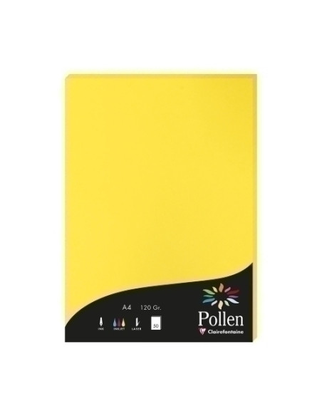 PAPEL CLAIREFONTAINE POLLEN A4 120g 50h AMARILLO SOL