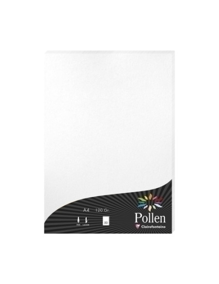 PAPEL CLAIREFONTAINE POLLEN A4 120g 50h BLANCO METALIZADO