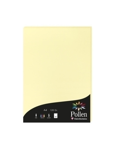 PAPEL CLAIREFONTAINE POLLEN A4 120g 50h CANARIO