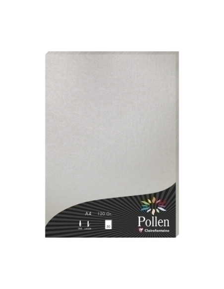 PAPEL CLAIREFONTAINE POLLEN A4 120g 50h PLATEADO