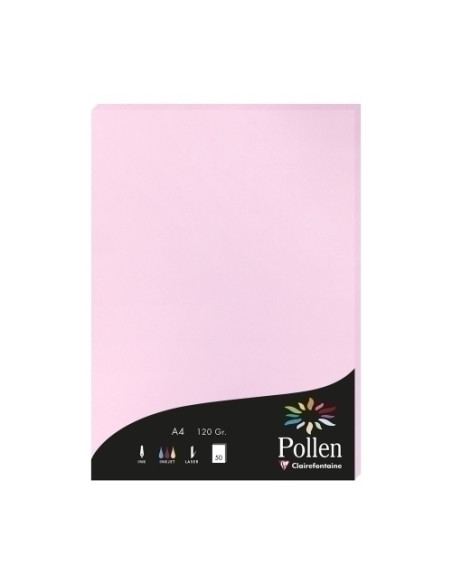 PAPEL CLAIREFONTAINE POLLEN A4 120g 50h ROSA PELADILLA
