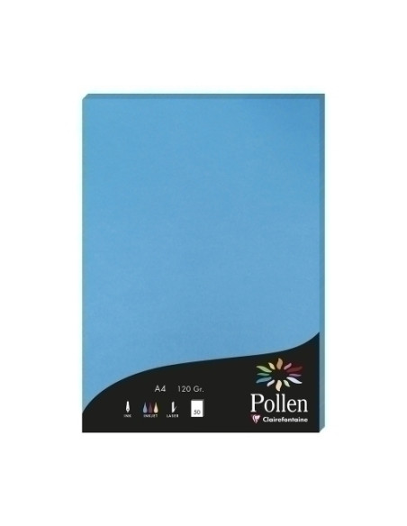 PAPEL CLAIREFONTAINE POLLEN A4 120g 50h TURQUESA