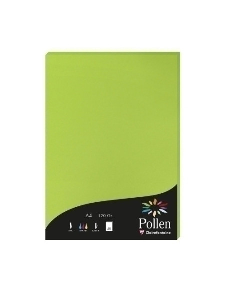PAPEL CLAIREFONTAINE POLLEN A4 120g 50h VERDE MENTA