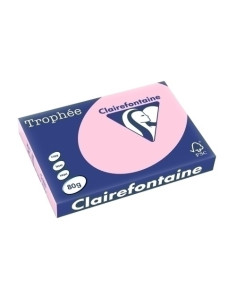 PAPEL de COLOR A3 CLAIREFONTAINE TROPHEE 80g 500h PASTEL ROSA