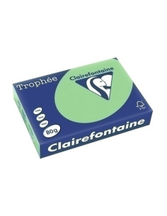 PAPEL de COLOR A4 CLAIREFONTAINE TROPHEE 80g 500h PASTEL VERDE NATURAL