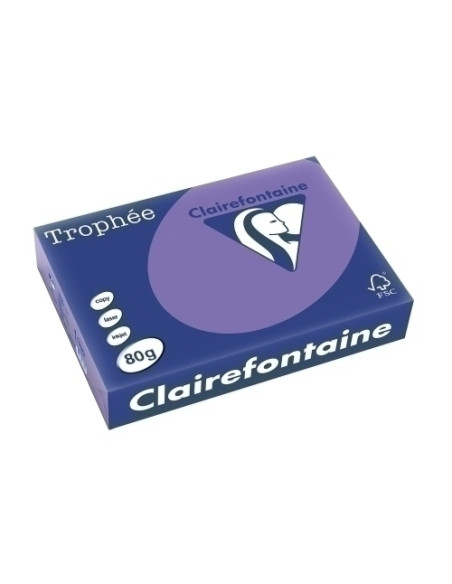 PAPEL de COLOR A4 CLAIREFONTAINE TROPHEE 80g 500h VIVO VIOLETA