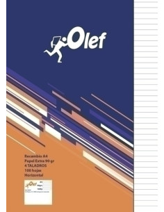 RECAMBIO OLEF A4 100h 90gr 4 TALADROS HORIZONTAL