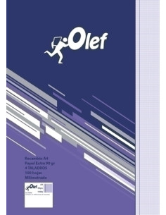 RECAMBIO OLEF A4 100h 90gr 4 TALADROS MILIMETRADO