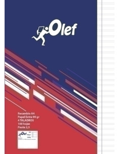 RECAMBIO OLEF A4 100h 90gr 4 TALADROS PAUTA 25