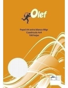 PAPEL A4 OLEF 80g 100h CUADRIC4x4