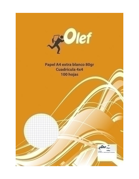 PAPEL A4 OLEF 80g 100h CUADRIC4x4