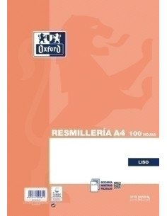 PAPEL OXFORD SCHOOL A4 100h 90gr LISO NARANJA