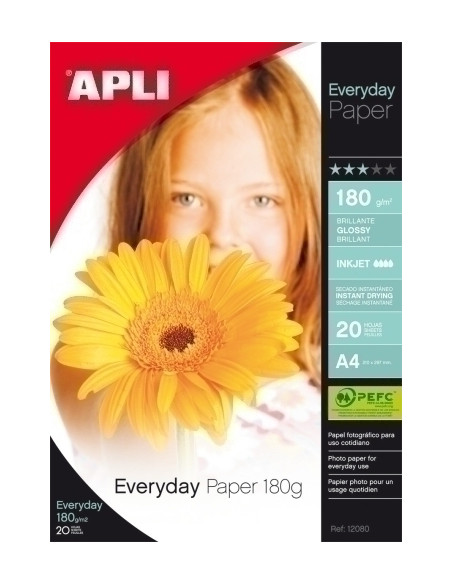 PAPEL INKJET APLI FOTO A4 180g  20h EVERYDAY GLOSSY