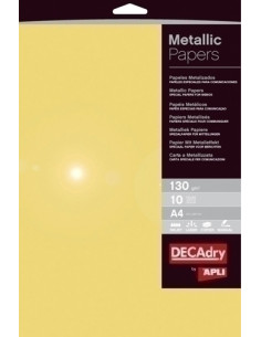 PAPEL METALIZADO A4 APLI 130g 10h ORO