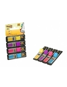 BANDERITAS ADHESIVAS POST-IT 683 12  PACK de 4 AMARILLO-AZUL-ROSA-VIOLETA