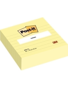 TACO NOTAS POST-IT CUBO 100x100 300h RAYADO AMARILLO CANARIO