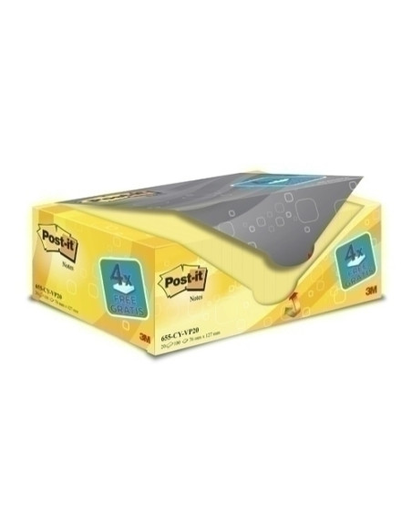 TACO NOTAS POST-IT 655 76x127 AMARILLO CANARIO PACK DE 20 164