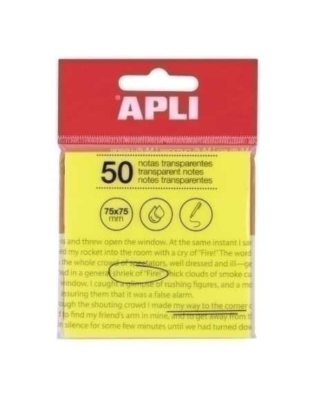 NOTAS ADHESIVAS APLI TRASLUCIDAS 50h 75x75 AMARILLO