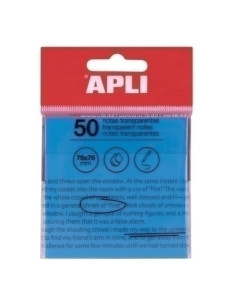 NOTAS ADHESIVAS APLI TRASLUCIDAS 50h 75x75 AZUL